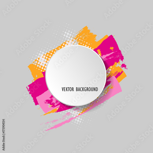 Round Origami paper infographic colorful banner. Annotation circle buttons. Speech talking cloud. Vector label tag.