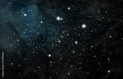 Stars and galaxy space sky night background © Khaneeros