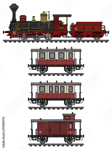 Vintage red steam train
