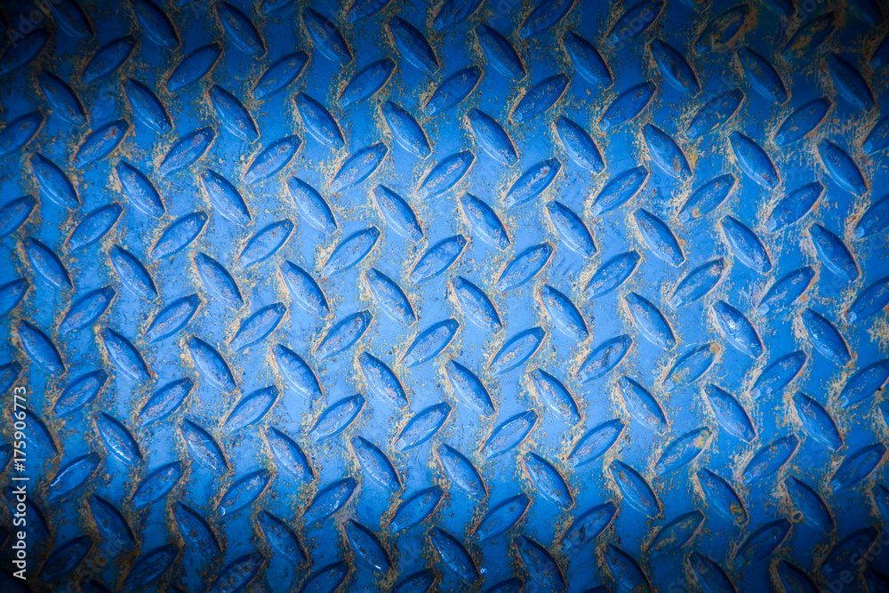 Surfaces blue metal floor sheet with rust. Surfaces blue metal floor sheet with rust.
