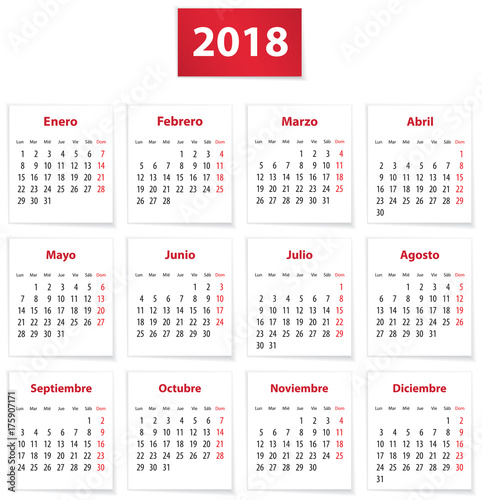 2018 Spanish calendar