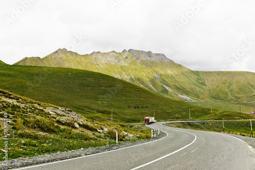 Mountain road in the mountains. Georgia