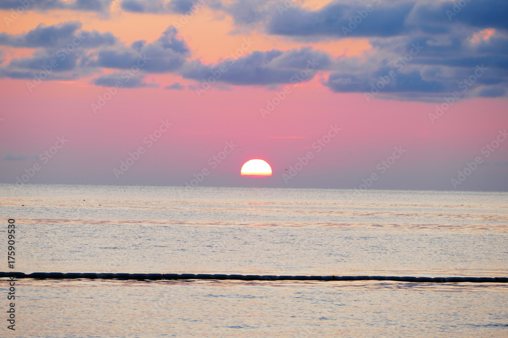 Portoroz, Sonnenuntergang am Meer
