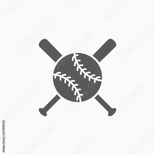 baseball bat and ball icon