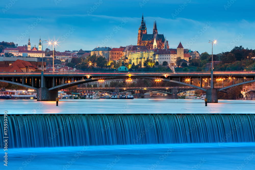 Prague. Image of Prague, capital city of Czech Republic, during twilight blue hour.