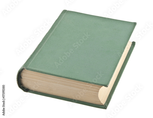 old green book isolated on white background