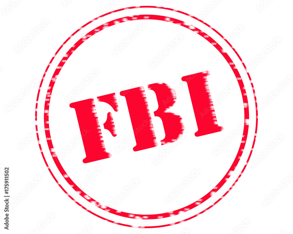 FBI RED Stamp Text on Circle white backgroud FBI RED Stamp Text on Circle white backgroud