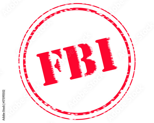 FBI RED Stamp Text on Circle white backgroud