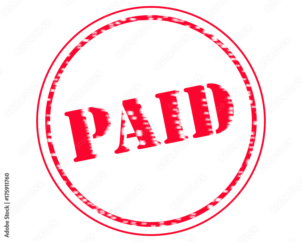 PAID RED Stamp Text on Circle white backgroud PAID RED Stamp Text on Circle white backgroud