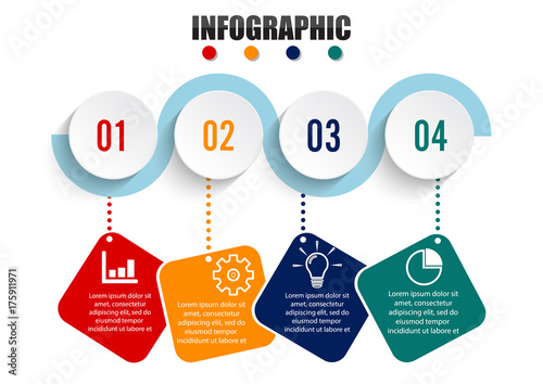 Infographic design vector and marketing icons can be used for workflow layout, diagram, annual report, web design. Business concept with 4 options, steps or processes.