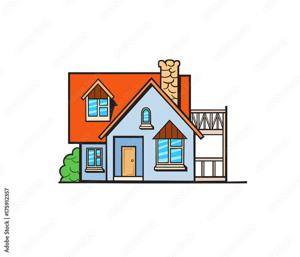 Fototapeta premium Pop art style house sticker