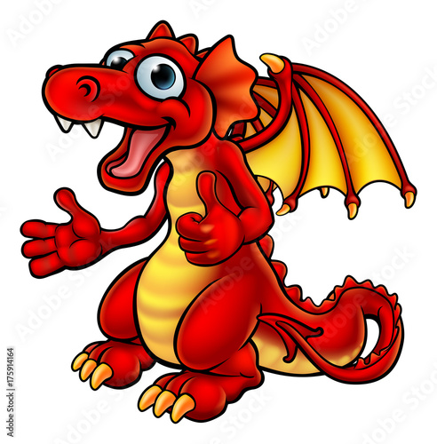 Cartoon Thumbs Up Dragon