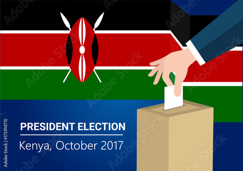 Kenya democracy political process selecting president or parliament member with election and referendum freedom to vote vector illustration