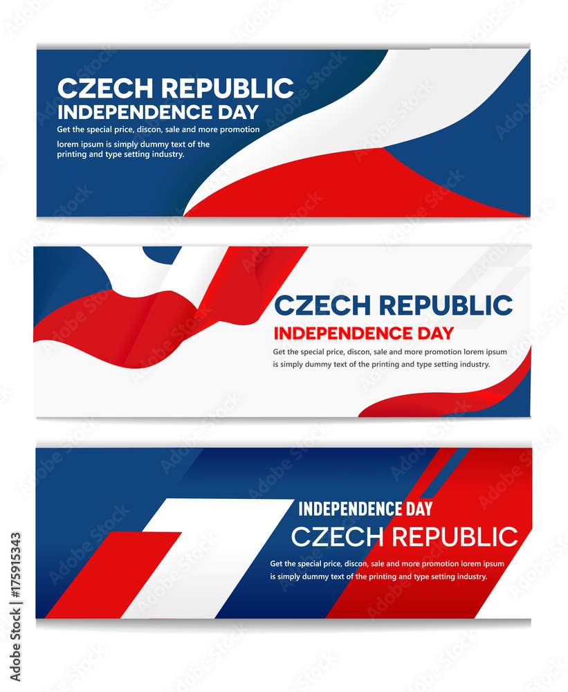 Czech Republic independence day abstract background design coupon banner and flyer, postcard, celebration vector illustration landscape