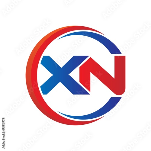 Free Download xn logo vector modern initial swoosh circle blue and red - GFXLoad