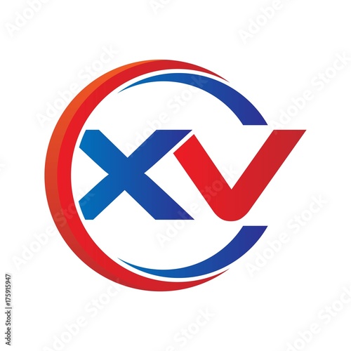 xv logo vector modern initial swoosh circle blue and red Free Download xv logo vector modern initial swoosh circle blue and red - GFXLoad