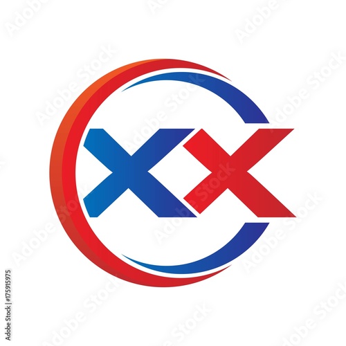 xx logo vector modern initial swoosh circle blue and red Free Download xx logo vector modern initial swoosh circle blue and red - GFXLoad