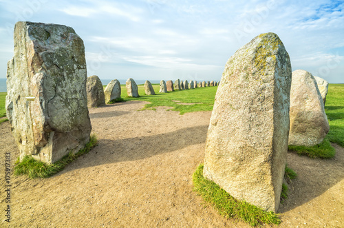 Billede på lærred Ales Stenar - circle of standing stones