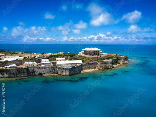 Canvas Print Aerial view of Royal Naval Dockyard, King's Wharf, Bermuda