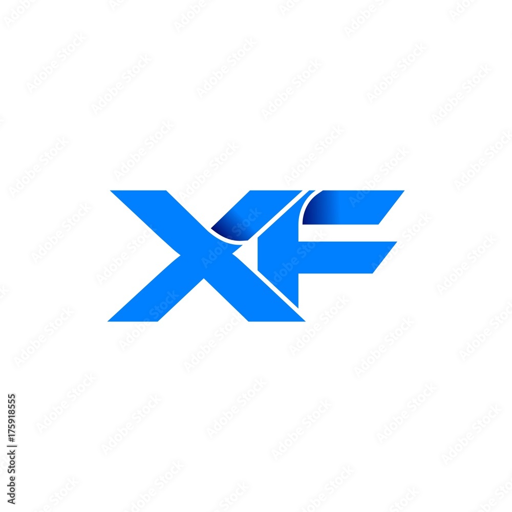 xf logo initial logo vector modern blue fold style xf logo initial logo vector modern blue fold style