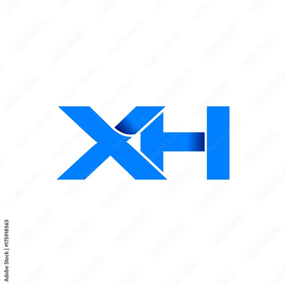 xh logo initial logo vector modern blue fold style xh logo initial logo vector modern blue fold style