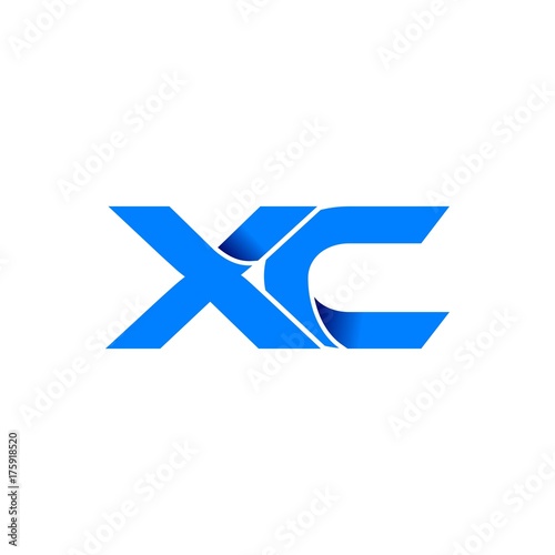 xc logo initial logo vector modern blue fold style