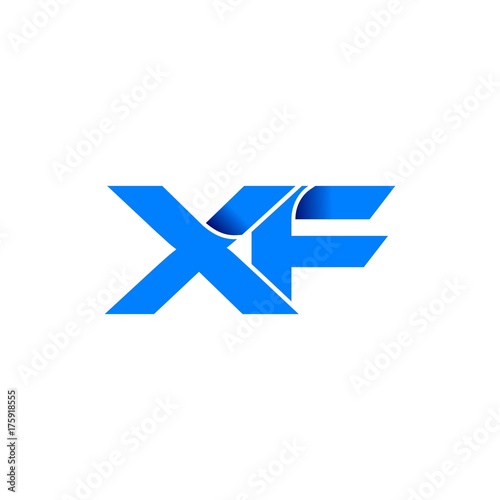 xf logo initial logo vector modern blue fold style