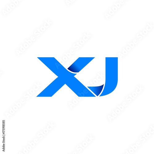 xj logo initial logo vector modern blue fold style