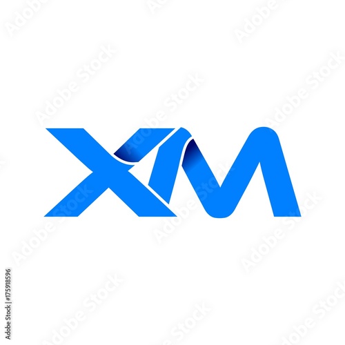 xm logo initial logo vector modern blue fold style