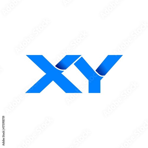 xy logo initial logo vector modern blue fold style