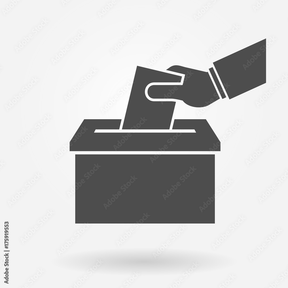 Hand putting paper in a box icon Hand putting paper in a box icon