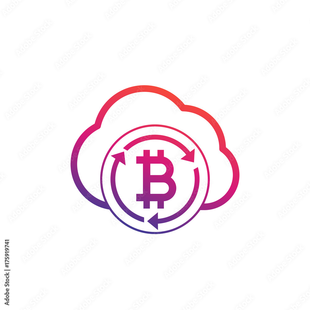 Obraz premium bitcoin mining in cloud