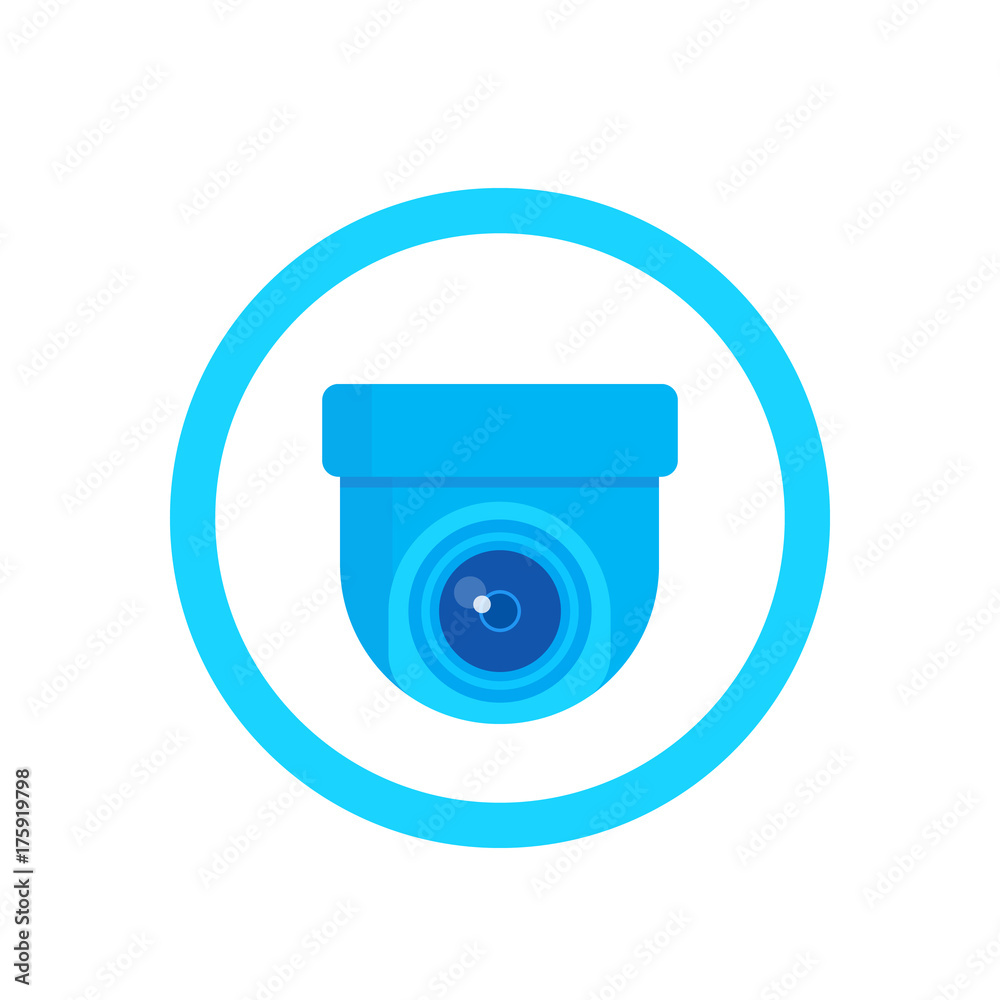 cctv camera vector icon on white cctv camera vector icon on white