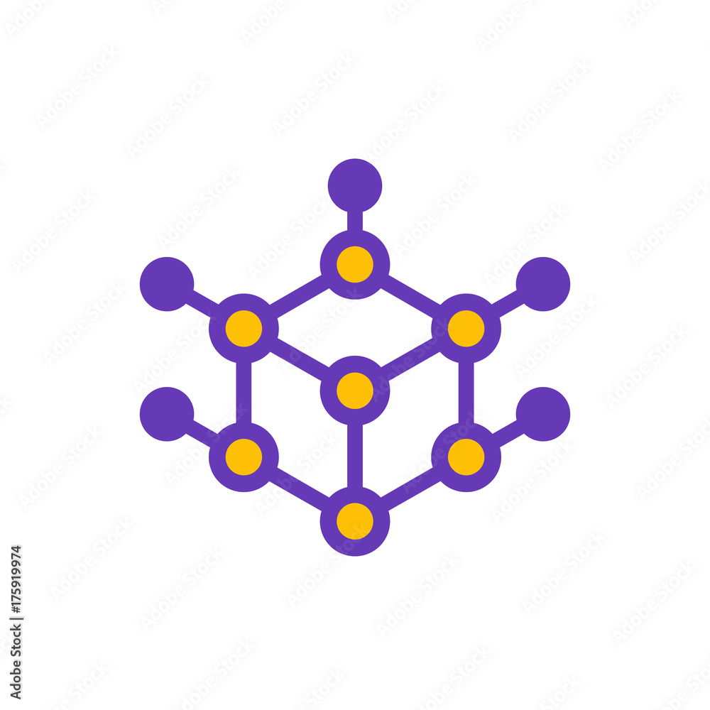 cubic logo design, vector illustration