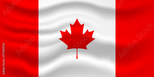 Waving flag of Canada. Vector illustration for your design.