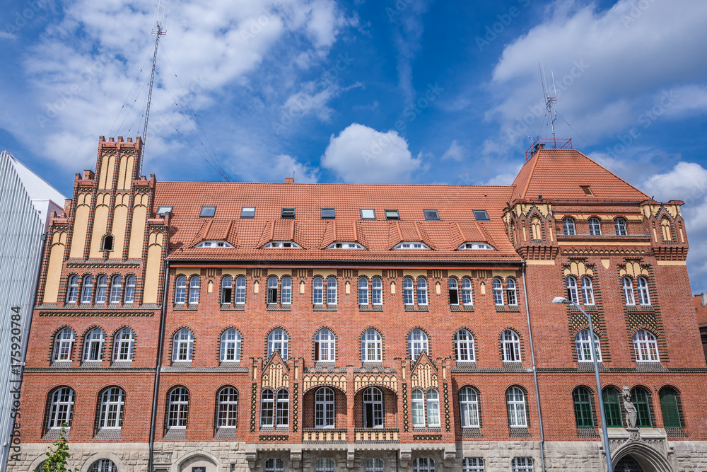 Historic building of regional police department in Szczecin city, Poland