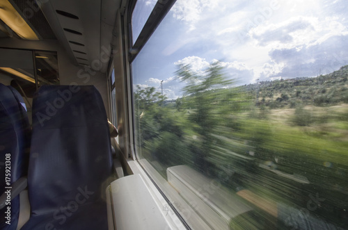 Italian landscape from the train