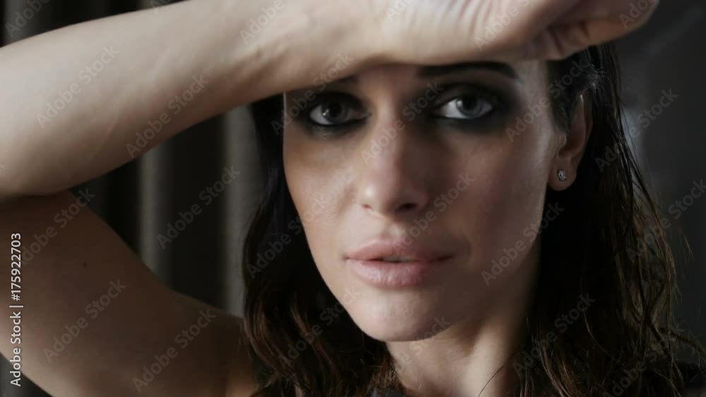 Attractive woman with closed eyes Attractive woman with closed eyes
