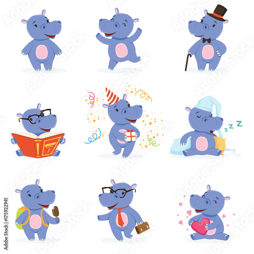 Cute baby behemoth character in action