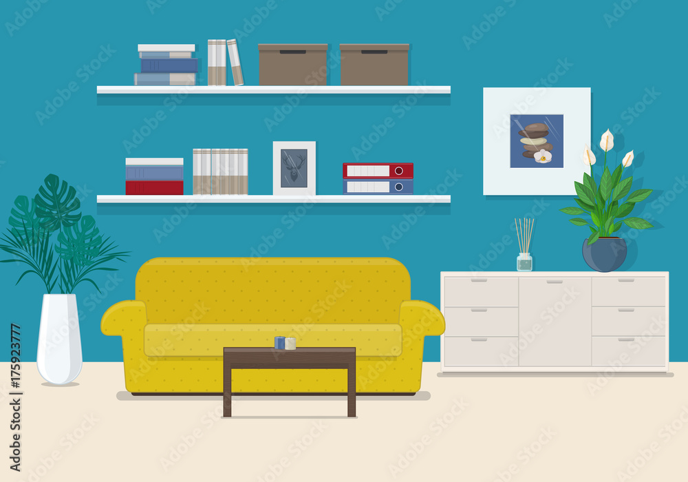 Living room interior with furniture Living room interior with furniture
