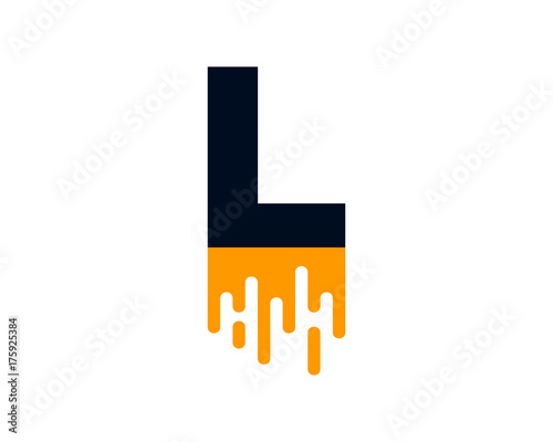 Free Download L Letter Wet Paint Icon Logo Design Element - GFXLoad