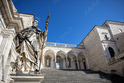 Montecassino, ITALY - FEBRUARY 14, 2017: Interior of the Abbey at Montecassino, The abbey was destroyed by bombing in second World War and rebuilt. Italy photo
