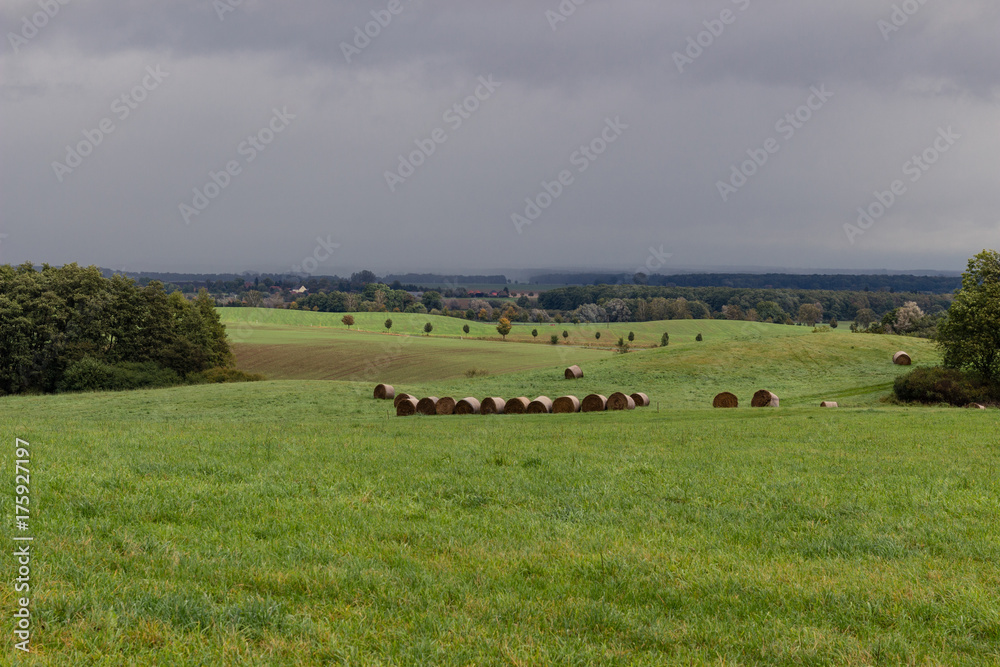 landscape with hey bale