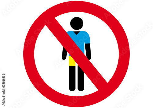 Schild Männer in kurzen Hosen verboten