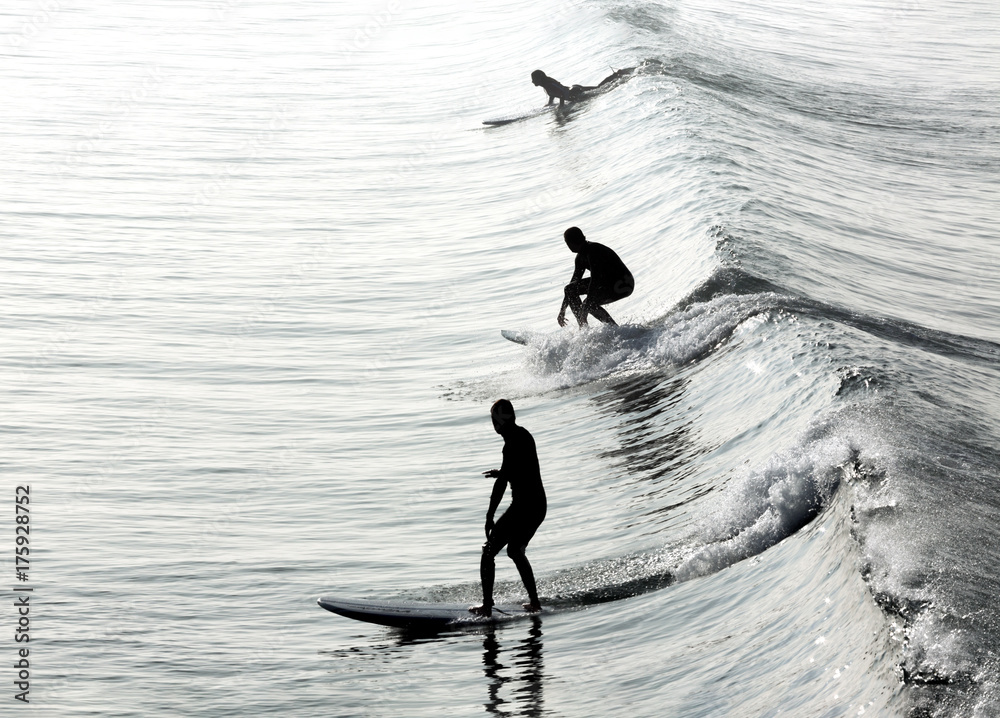 Surfers in California - obrazy, fototapety, plakaty 
