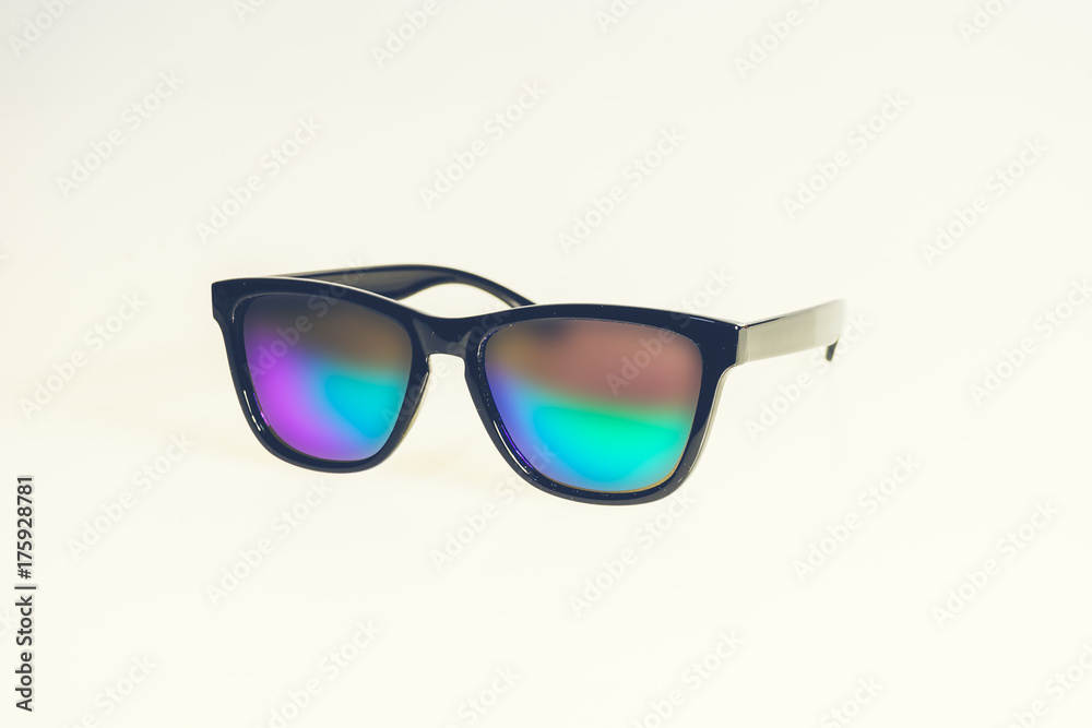 Pair of iridescent black framed sunglasses