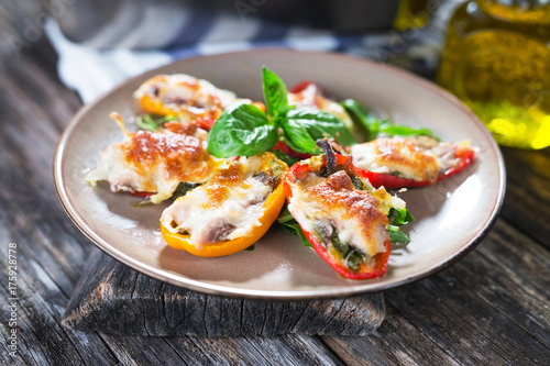 Stuffed peppers with  sardines and mozzarella