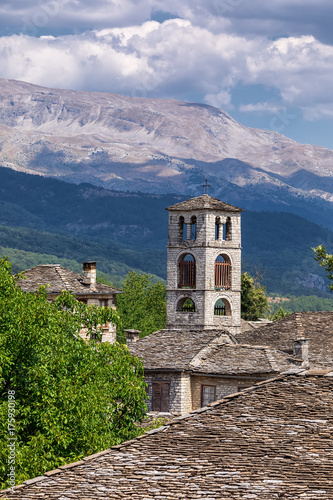  old stone houses in the village Dilofo of Zagorochoria, Epirus, Western Greece