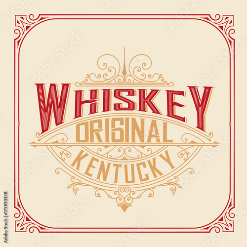 Whiskey card with vintage frame