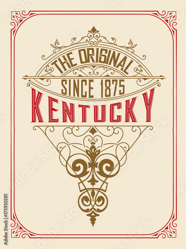 Whiskey card with vintage frame
